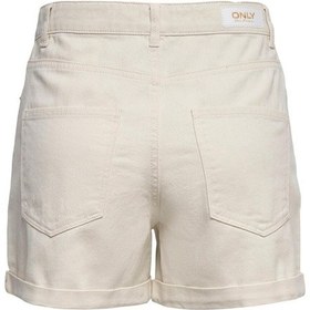 Resim Only Kadın Onlvega Krem Kot Şort Mom Shorts - 15230571 001 