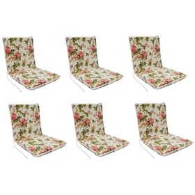 Resim Sandalye Minderi Arkalıklı Lastikli Süngerli-6 Adet(Ingiliz Gülü) (525695576) 