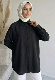 Resim adamila Kadın Premium Oversize Gömlek Tesettür Salaş Uzun Kollu Kaliteli Tunik 