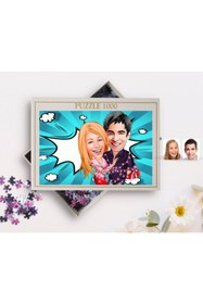 Resim Bk Gift Kişiye Özel Sevgililer Karikatürlü 1000 Parça Profesyonel Puzzle-2 