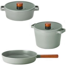 Resim Neoflam Fika Gri 5 Parça Tencere Seti 