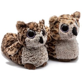 Resim Baykuş Kadın Hayvanlı Panduf Kahverengi 36/41 Kahverengi 