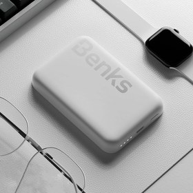 Resim Benks MP10 Magsafe Powerbank 6000mAh Magnetik İnce Tasarımlı - Mavi 