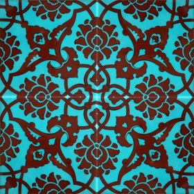 Resim Armada Çini 20x20 Cm SP 83 Turkuaz Kahve Kütahya Çini Seramik Karo 