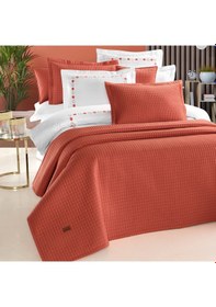Resim PASIONI - Saten-Elegante-Mercan Çift Kişilik Yatak Örtüsü Takımı Mercan 