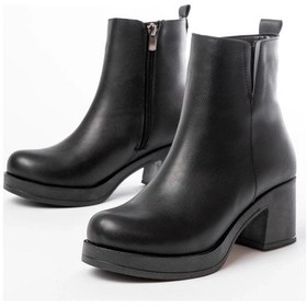 Resim 5109-3057 Siyah Lastikli Fermuarlı Kalın Topuklu Günlük Kadın Bot Çok Renkli 