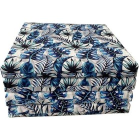Resim Sandalye Minderi Su Geçirmez Güneş Dayanımlı Outdoor Kumaş Koltuk Minderi 50x50x8cm 4 Adet Palmiye Mavi 