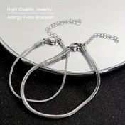 Resim LMNZB Erkekler için Paslanmaz Çelik 2mm Yılan Zincir Bilezik - Hipoalerjenik, Solmayan Dayanıklı Tasarım, Kolay Bakım & Rahat Kullanım Günlük Kıyafetler İçin, Trend Moda Aksesuarı, Yılan Takısı 