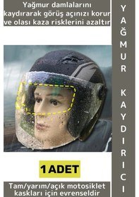 Resim Motoraksesuar Universal Açık Tam Yarım Motor Kaskı Uyumlu Görüş Açısı Koruyucu Yağmur Kaydırıcı 