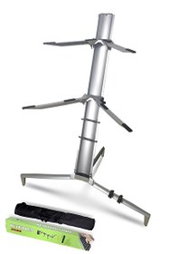 Resim Lastvoice KS-20GR Silver Çift Katlı Çantalı Profesyonel Ultimate Org Standı Sehpası 