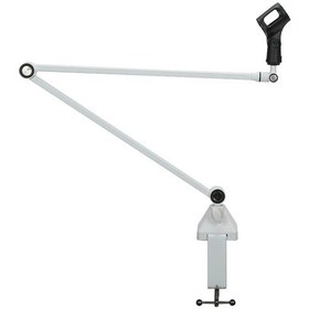 Resim Suntek Mikrofon Boom Kolu Standı Masaya Monte Edilmiş Beyaz 