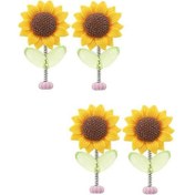 Resim 4 Parça Araba Gösterge Paneli Ayçiçeği Süsü Sallanan Dans Eden Ayçiçeği Karikatür Süsü Araba İç Mekanı Sevimli Çiçek Süsü - Kaiyi 