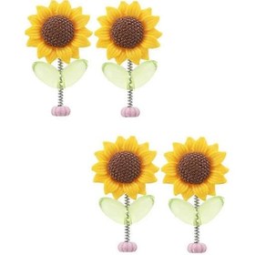 Resim 4 Parça Araba Gösterge Paneli Ayçiçeği Süsü Sallanan Dans Eden Ayçiçeği Karikatür Süsü Araba İç Mekanı Sevimli Çiçek Süsü - Kaiyi 