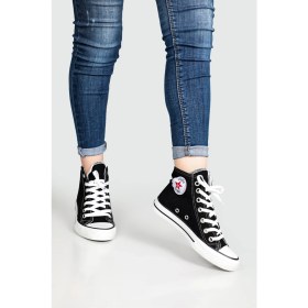 Resim Rockstar Rockstar Boğazlı Keten Converse Siyah Unisex Spor Ayakkabı 303 