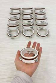 Resim ZEYMERADE Hediyelik Küçük Mıknatıslı Şeffaf Magnet Tef, Düğün Nişan Nikah Kına Sünnet Doğum Söz Bride 10 Adet 