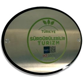 Resim Güvenli - Sürdürülebilir Turizm Tabelası - Demir Vida / Var / Ahşap (18 mm) 