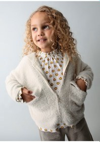 Resim Mayoral Kürklü Kız Çocuk Fermuarlı Ceket 4316 Bej 