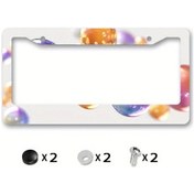 Resim Meridiangoods 6.3x12.2 İnç 16x31 Cm Renkli Kabarcık Desenli Metal Yazılım Plakası Çerçevesi Yaz Festivali Araç Dekorasyonu İçin Dayanıklı 
