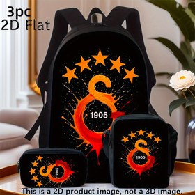 Resim 3 adet Galatasaray Sırt Çantası Seti - Unisex Mesajcı Omuz Çantası ile Büyük Kapasite, Kare Kalem Kutusu, Ayarlanabilir Askı, Fermuar Kapatma, Elde Yıkanabilir - Okul, İşe Giderken ve Seyahat için İdeal, Seyahat Sırt Çantası | Günlük Stil Çanta | Polyester Astarlı İç, Seyahat için Sırt Çantası 