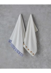 Resim English Home Pure Flowers Pamuklu Yüz Havlusu 50x80 Cm Ekru Ekru 