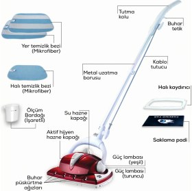 Resim Alf BT-123 Hero Buhar Basınçlı Zemin Temizleyici 1200 W Güçlü Performans ve Aksesuarlar 