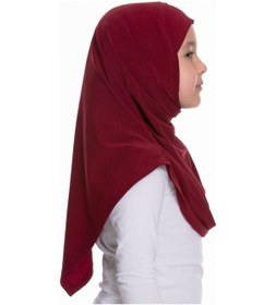 Resim Hürrem Bone Bordo Pratik Hazır Geçmeli Çocuk Tesettür Bone Sandy Kumaş Kendin Bordo 