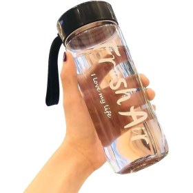 Resim Jessieyou Mall Plastik Su Matarası - Siyah (Yurt Dışından) 