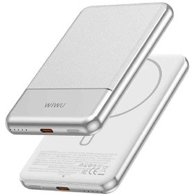 Resim Wiwu Wi-P088 LED Işık Göstergeli PD 20W Kablosuz Powerbank 5000mAh 15W - Gümüş 