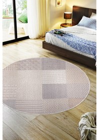 Resim Enti Bonn 8806 Krem Daire Iskandinav Halı Salon Halısı Kesme Halı Yolluk Krem 
