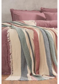 Resim Varol 4 Katlı %100 Pamuk Müslin Pike & Yatak Örtüsü 230x250 Cm Bordo/230x250 Bordo 