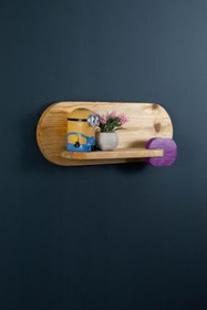 Resim OPPİPO Mini Duvar Rafı - Ahşap Raf - Çocuk Odası Rafı - Montessori Raf 