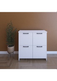 Resim 4 Raflı Çok Amaçlı Ayakkabılık Beyaz 