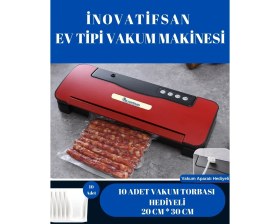 Resim İnovatifsan İNOVATİFSAN Vakum Makinesi Kırmızı Kavanoz Vakumlama Hazneli 