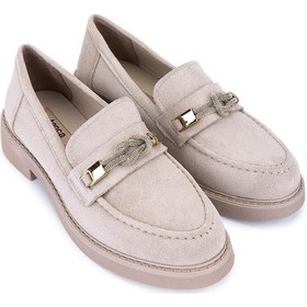 Resim Tamer Tanca Kadın Suni Deri Bej Loafer Ayakkabı 817 9503 Bn Ayk Y23 A.bej Suet Bej 