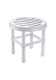 Resim Çelik Ayna Yuvarlak Banyo Taburesi Çok Amaçlı Tabure Beyaz 123 