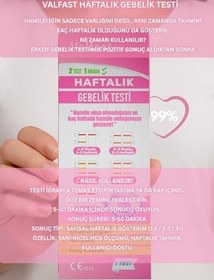 Resim Valfast Haftalık Gebelik Testi, Kaç Haftalık Gebe Olduğunuzu Gösterir, Üç Adet (3) 