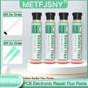 Resim METFJSNY MT-223 PCB Kabloları için Uyumlu Sarı Lehim Flakonu Bakır Ev Aletleri Tamiri Kolay Temizlik Düşük Kalıntı 