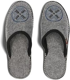 Resim BeComfy Erkek keçe terlik, ev terliği, keçe taban, kauçuk taban, çok hafif, gri, siyah, 40, 41, 42, 43, 44, 45, 46 