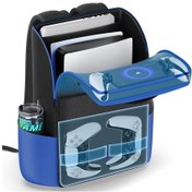 Resim Honeybeeshop Ps5 İçin Siyah Ve Mavi Büyük Kapasiteli Su Geçirmez Sırt Çantası Slim Pro Modelleri Uyumlu 