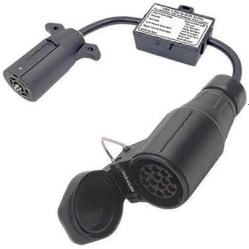 Resim 7 Düz Soket Abd Araç - 13 Pin Yuvarlak Fiş Ab Römork - Abd - Avrupa Römork Işık Dönüştürücü Siyah 