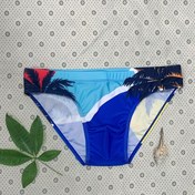 Resim Erkek Seksi Tropikal Desenli Mayo, Yüksek Esnek Örme Kumaş, Polyester %85, Spandex %15, Bağcıklı, Dar Kesim, 200gsm, %100 Polyester Astar, Plaj, Spor, Parti, Tüm Mevsimler için 