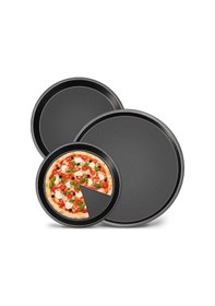 Resim Kapris 3 Lü Emaye Pizza Fırın Tepsi Seti 26-29-32 Cm Kap-536 Siyah 