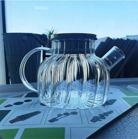 Resim Çelik Kapaklı Borosilikat Dilimli Model Süzgeçli Cam Demlik Bitki Çayları 1000 Ml Royaleks-cm-2001 Çok Renkli 