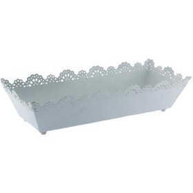 Resim Mutluadim 12X31Cm Metal Tepsi Saksı Dikdörtgen Sepet 