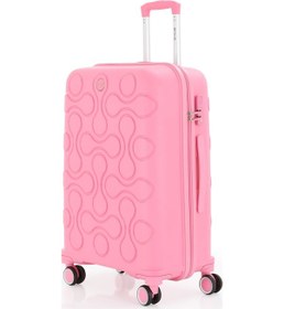 Resim Mçs Polipropilen 3lü Valiz Seti Orta & Kabin & Makyaj V376 S23sy1000052-set 00020 Pembe 