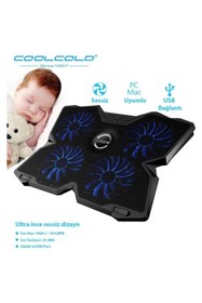 Resim Renvox 4 Fanlı LED’li Sessiz Laptop Soğutucu Stand USB Girişli 