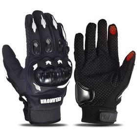 Resim Pengfushop5 L Beden Motosiklet Eldivenleri - Nefes Alabilir Tam Parmak Yarış Eldivenleri, Beyaz 