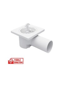 Resim 4 Lü Paket Plastik Yer Sifonu 10x10 Cm Kare Izgaralı 50 Mm Yandan Çıkışlı Abs Plastik Yer Süzgeci 