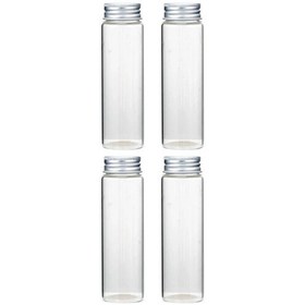 Resim Kitchen Design Lab Metal Çevir Aç Kapaklı Cam Baharatlık Saklama Kabı 4 Adet - 160 ML 