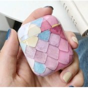 Resim Sunsky 1/2 Balık Ölçeği Pembe İçin Parlak Renkli Kulaklık Kılıfı (Yurt Dışından) 